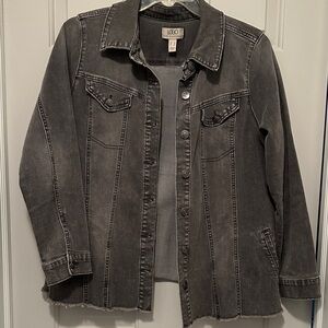 LOGO by Lori Goldstein Charcoal Jean Jacket